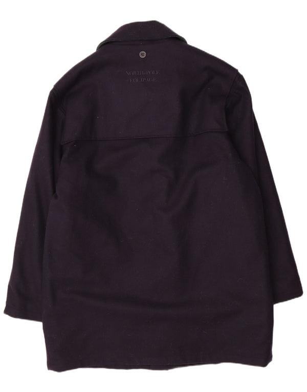 Мужской дафлкот NORTH POLE UK 40, большой темно-синий, шерсть