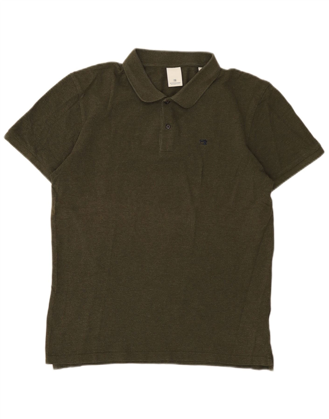 Мужская рубашка-поло Scotch & Soda из хлопка среднего цвета хаки