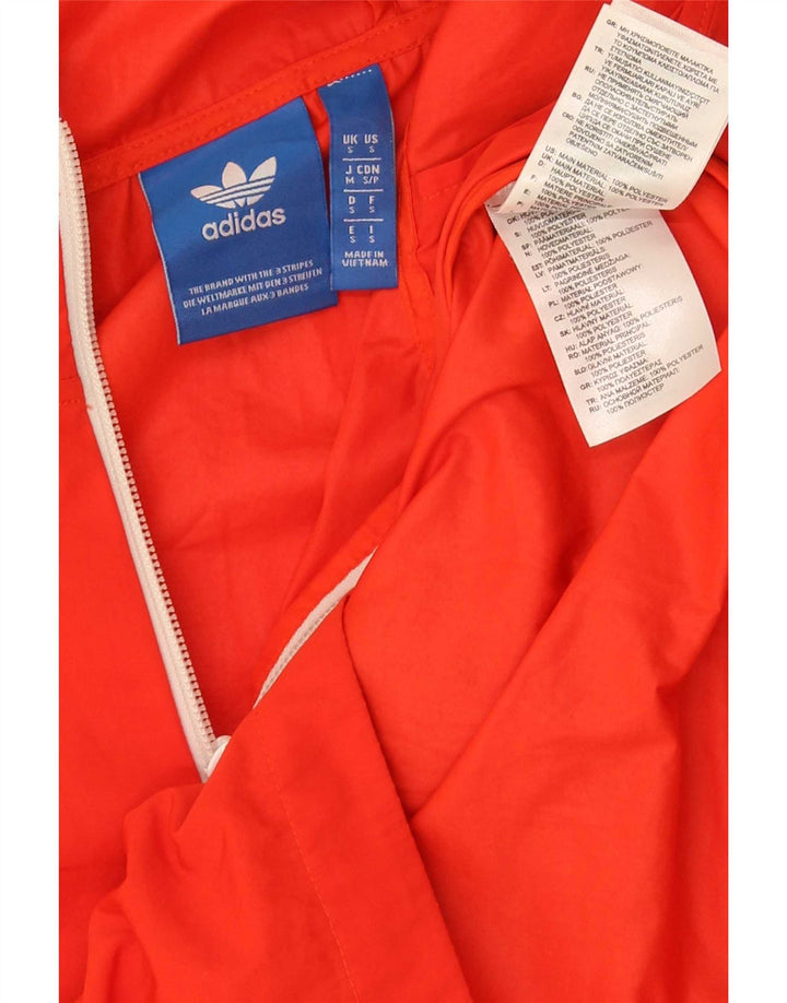 Мужская куртка-дождевик с капюшоном Adidas UK 36, маленький оранжевый полиэстер