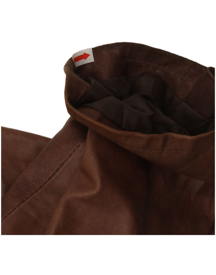 Мужская кожаная куртка-бомбер MASTERPELLE UK 40, большая коричневая кожа