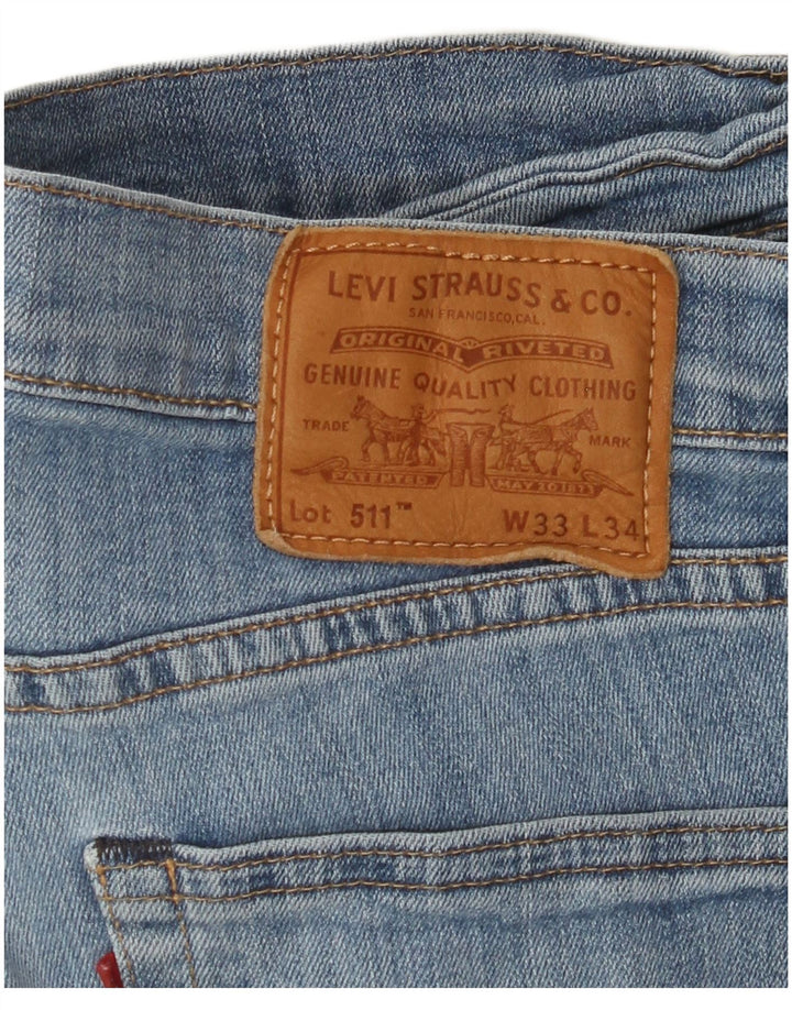 Мужские джинсы LEVI'S 511 Slim W33 L34 Синие, хлопок