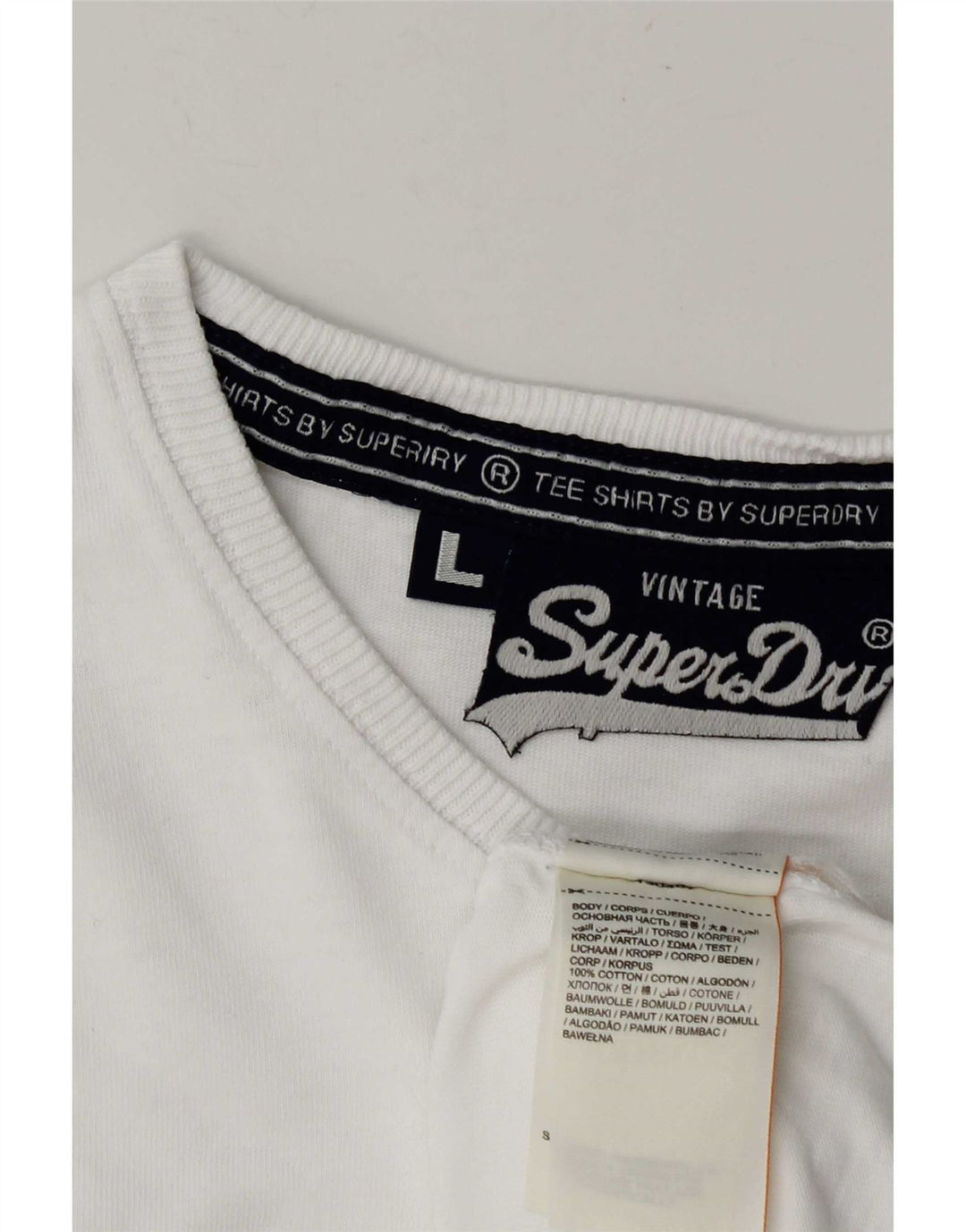 Мужская футболка Superdry, большой белый хлопок