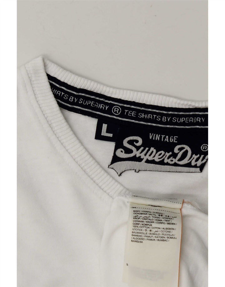 Мужская футболка Superdry, большой белый хлопок