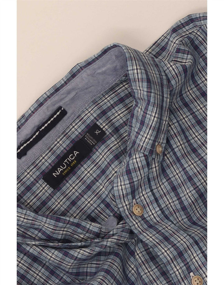 Мужская рубашка Nautica XL, синяя клетка, хлопок