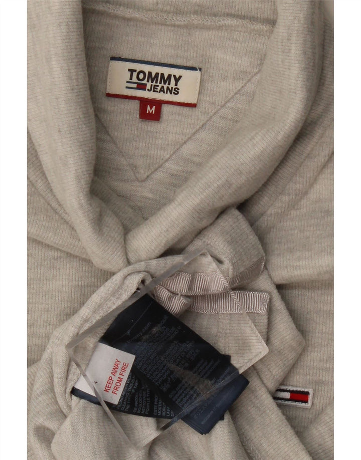 Женский джемпер с высоким воротником Tommy Hilfiger UK 14, хлопковый средний серый цвет