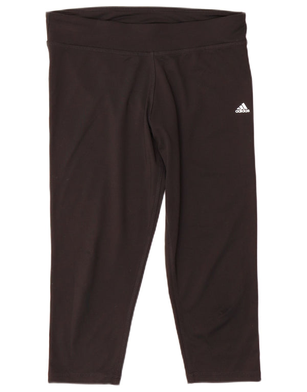 Женские леггинсы-капри Adidas Climalite UK 16/18, большой черный полиэстер