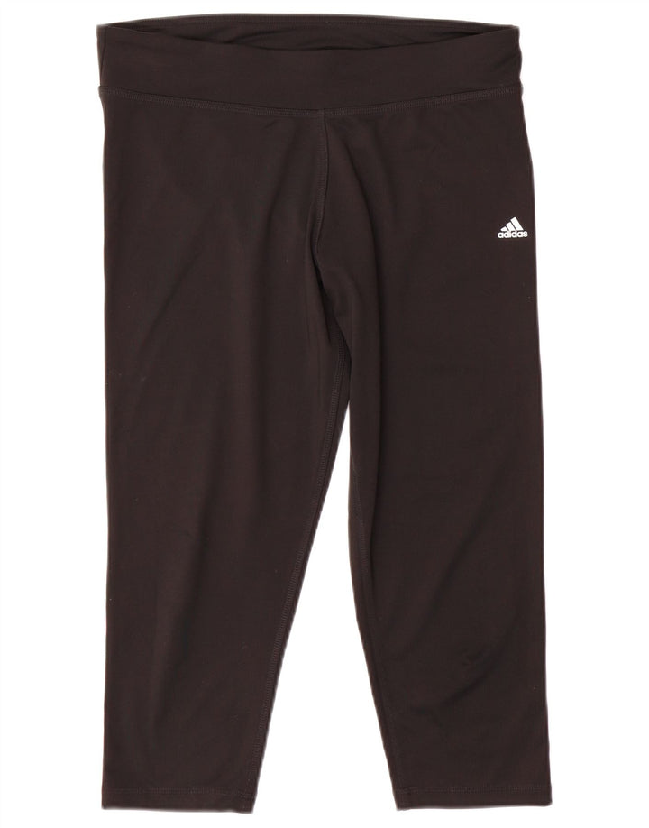Женские леггинсы-капри Adidas Climalite UK 16/18, большой черный полиэстер