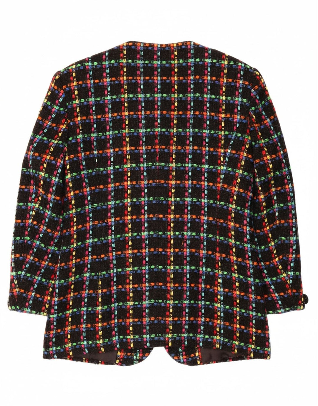 DAVID EMANUEL Womens 5 Button Blazer Jacket UK 14 Medium  Black Check Wool