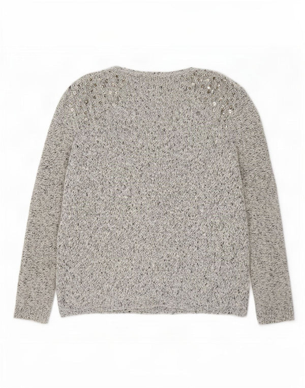 Женский свободный открытый кардиган Topshop UK 10, маленький серый в крапинку