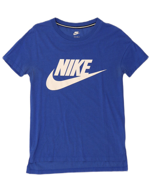 NIKE Mens Graphic T-Shirt Top XS Blue Modal