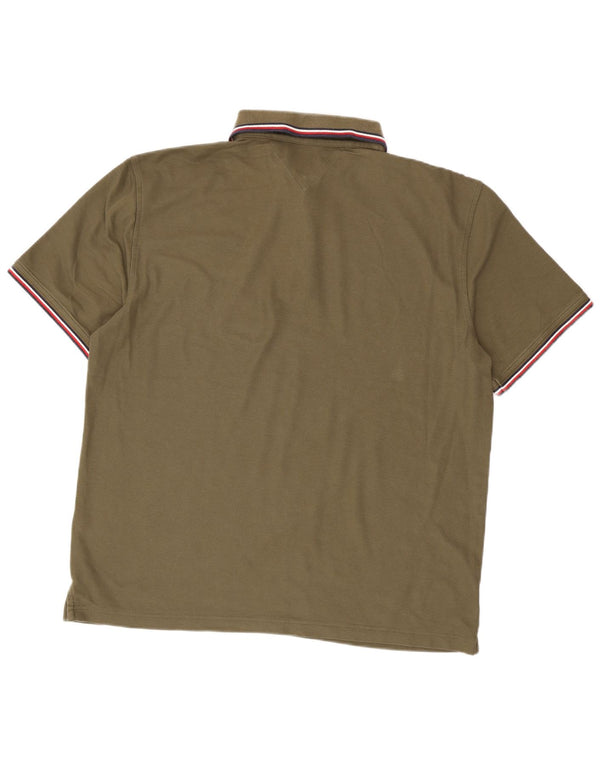 Мужская рубашка поло Tommy Hilfiger стандартного кроя 2XL, хлопок цвета хаки