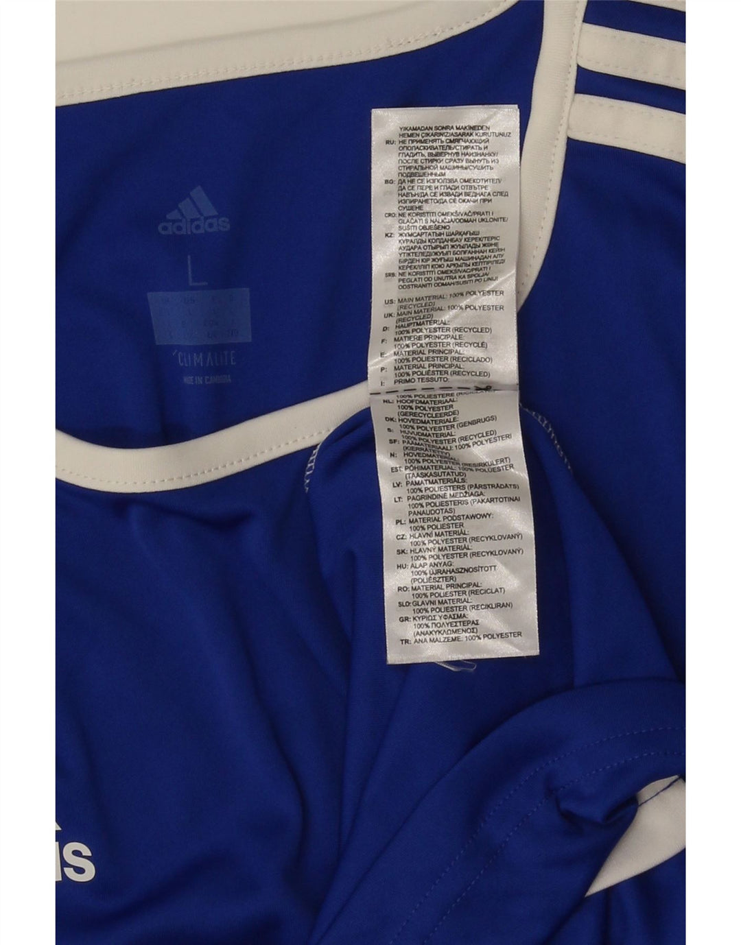 Мужская футболка Adidas Climalite, большой синий полиэстер с цветными блоками