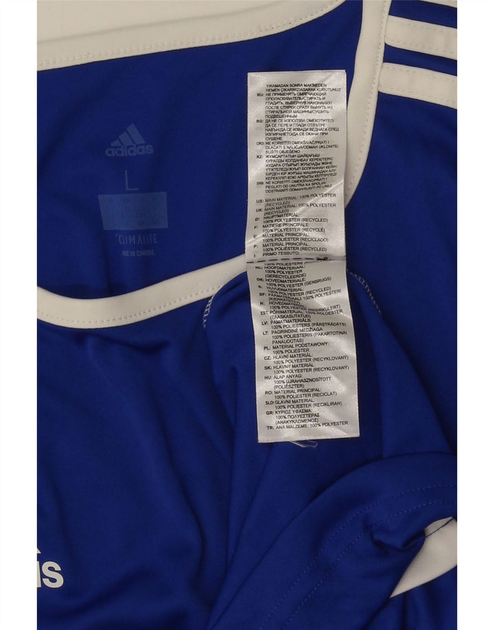 Мужская футболка Adidas Climalite, большой синий полиэстер с цветными блоками