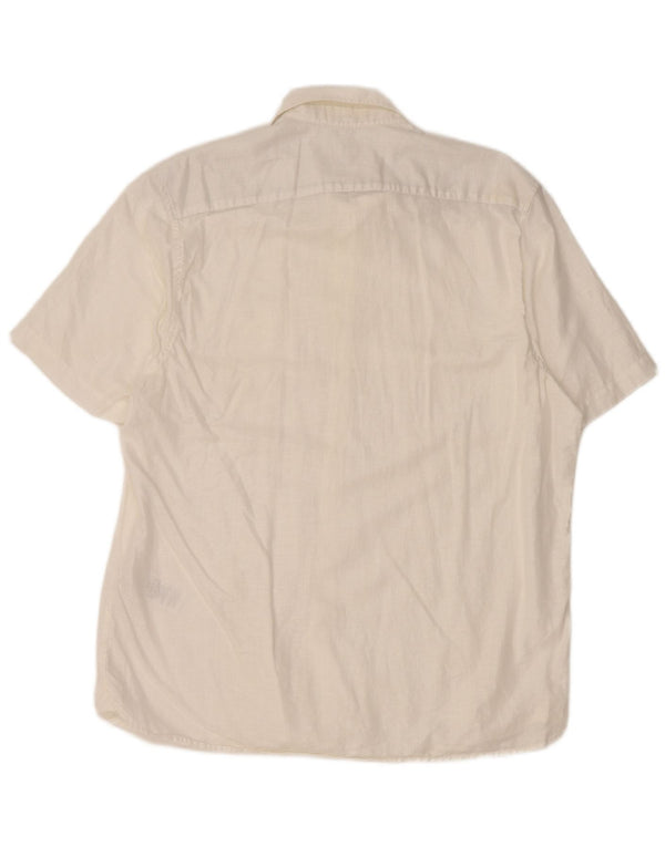 Мужская рубашка с коротким рукавом TED BAKER, размер 5 XL, белая льняная ткань