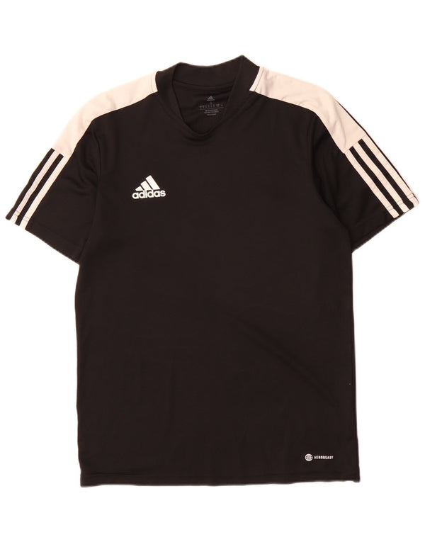 Мужская футболка Adidas Aeroready, маленькая черная, из полиэстера с цветными блоками, спортивная