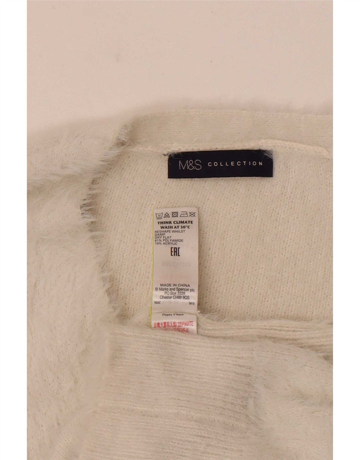 Женский джемпер с v-образным вырезом Marks & Spencer UK 12, средний, белый