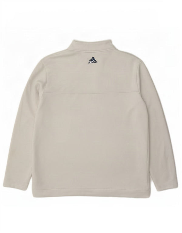 Мужской пуловер Adidas с воротником на молнии, спортивный костюм, топ XL, белый полиэстер