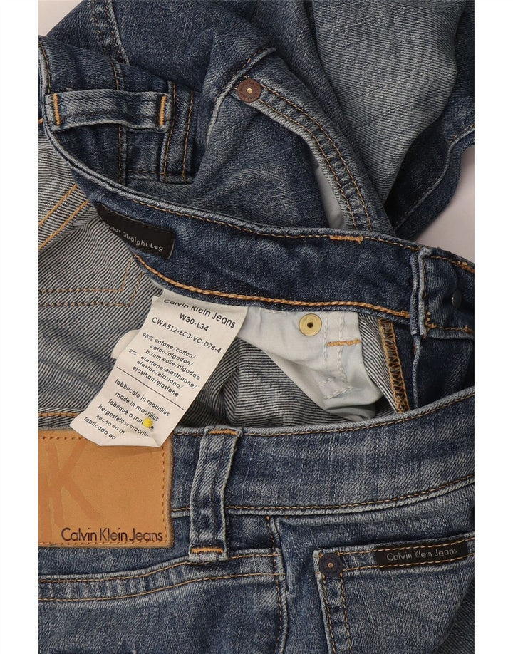 Женские прямые джинсы Calvin Klein W30 L34 синие, хлопок