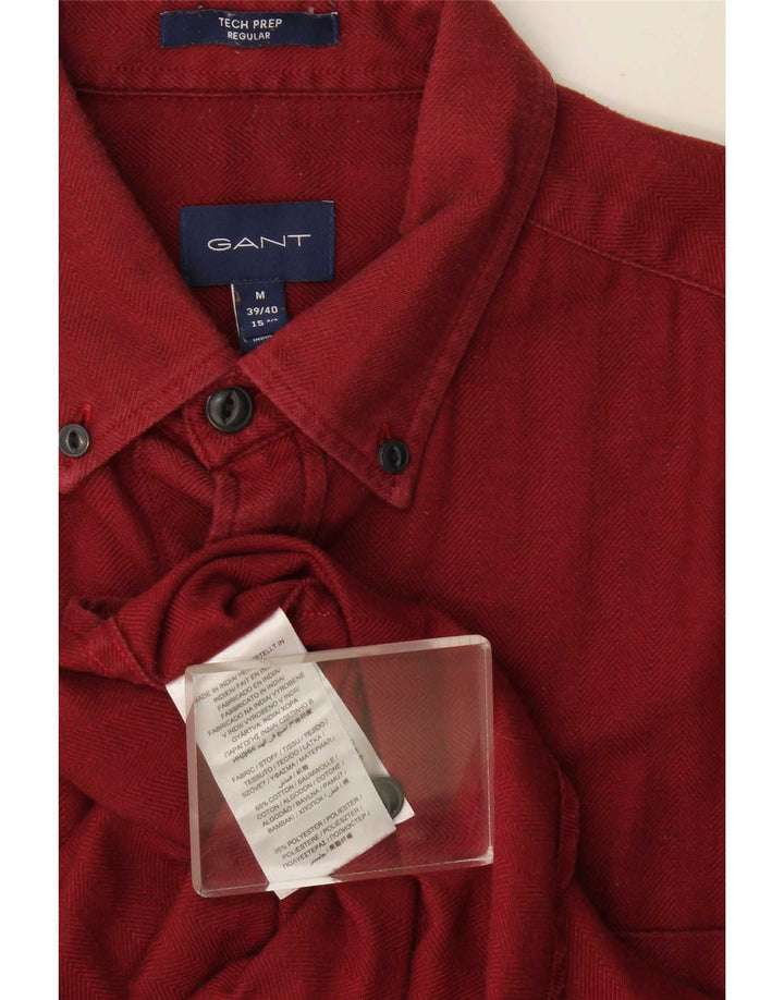 Мужская рубашка Gant Regular, средний бордовый, с рисунком «елочка», хлопок