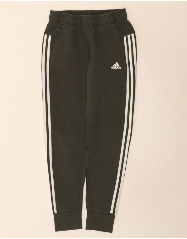 Спортивный костюм Adidas для девочек, брюки для бега, 13–14 лет, хлопок цвета хаки
