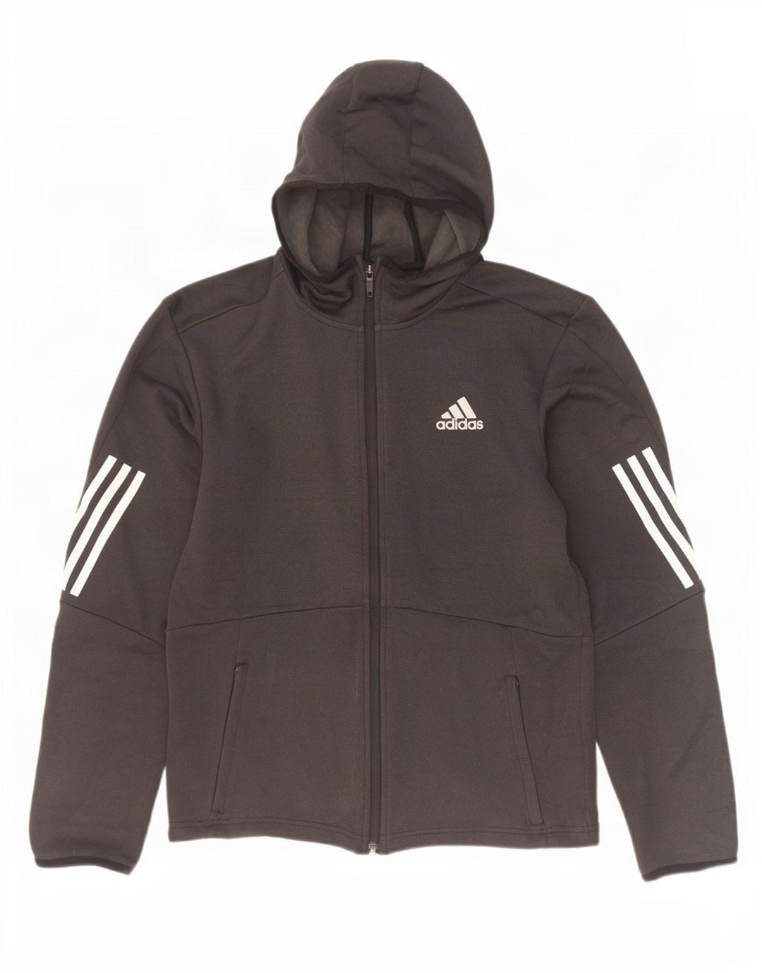 Мужской свитер с капюшоном Adidas Aeroready на молнии, маленький серый полиэстер