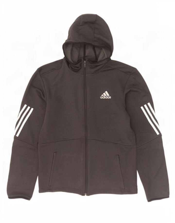 Мужской свитер с капюшоном Adidas Aeroready на молнии, маленький серый полиэстер