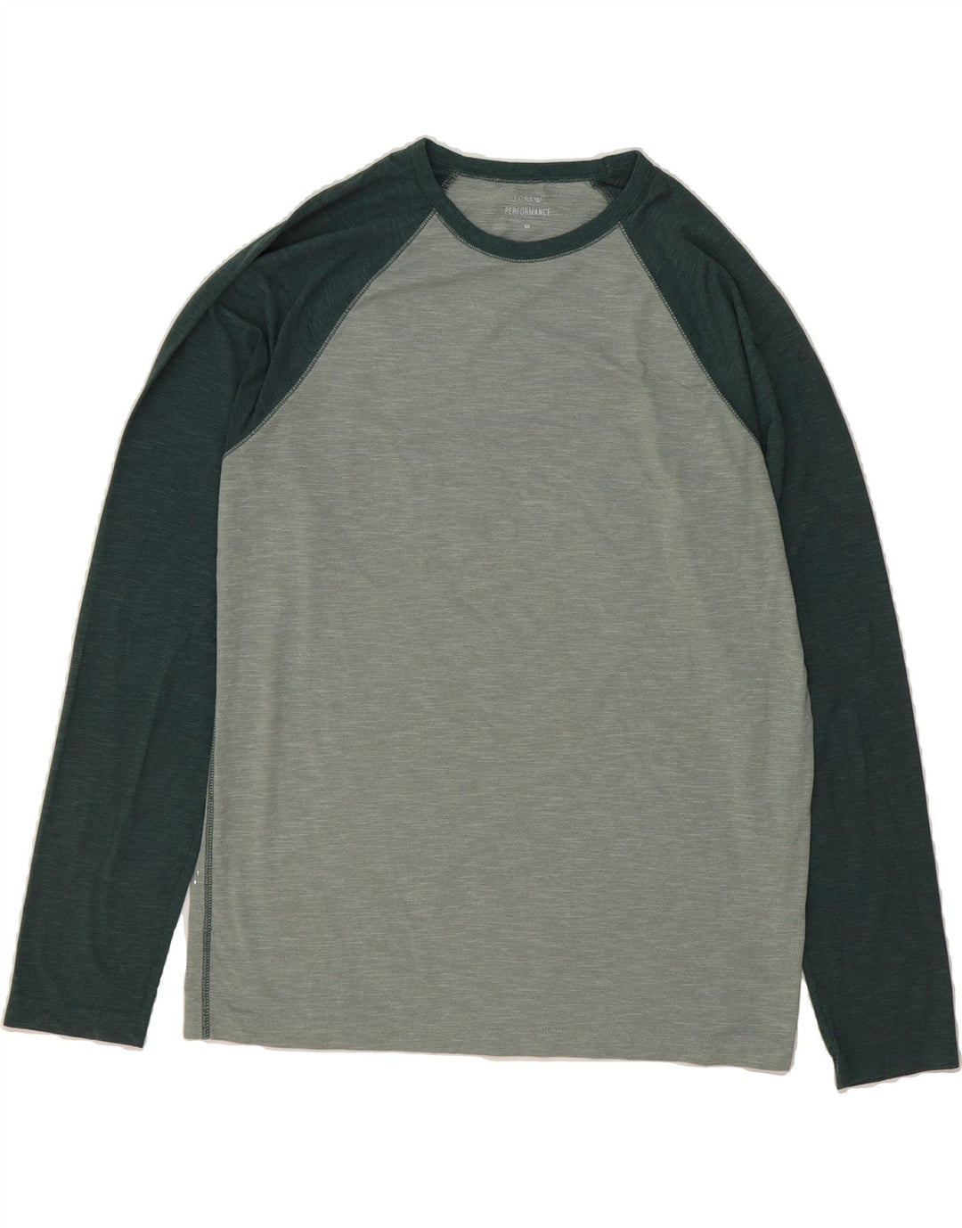 J. CREW Mens Performance Top Long Sleeve Medium Green Colourblock Vintage J. Crew and Second-Hand J. Crew from Messina Hembry 