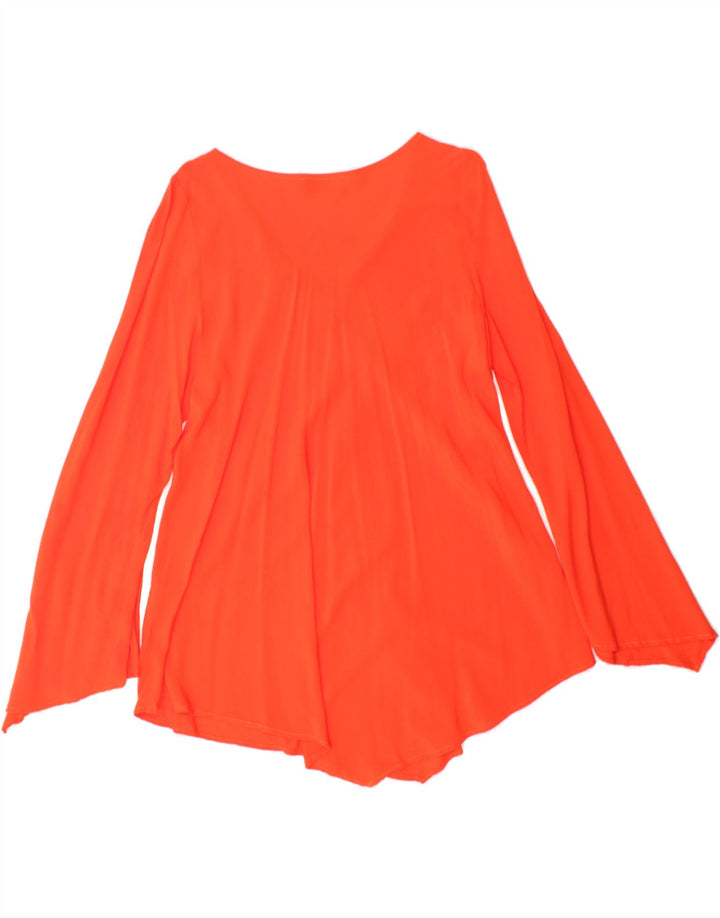 VINTAGE Womens Long Sleeve Blouse Top IT 46 Large Orange Viscose Vintage Vintage and Second-Hand Vintage from Messina Hembry 