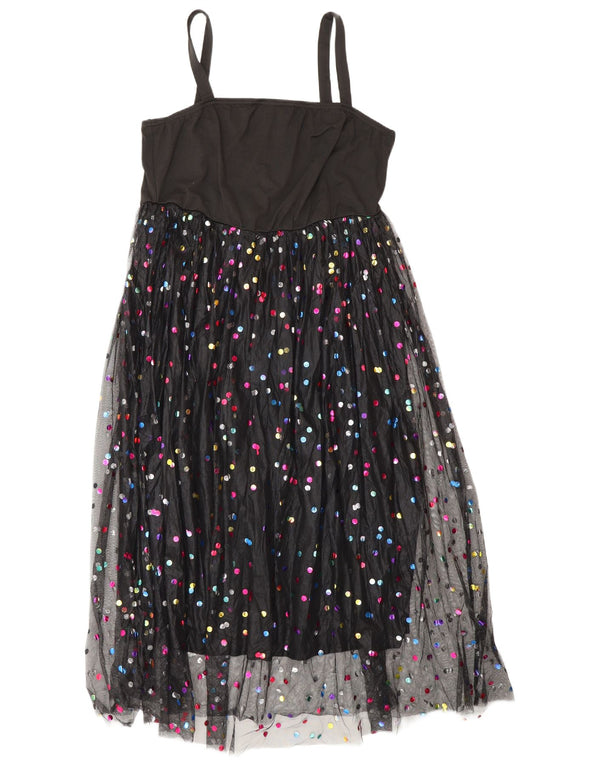 Shein Женское пышное платье без рукавов в стиле ампир, Великобритания 20, 2XL, черное в крапинку