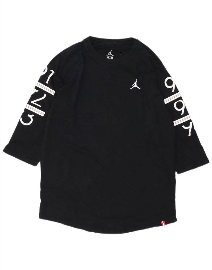 Мужской топ Jordan с рисунком, рукав 3/4, средний черный, хлопок