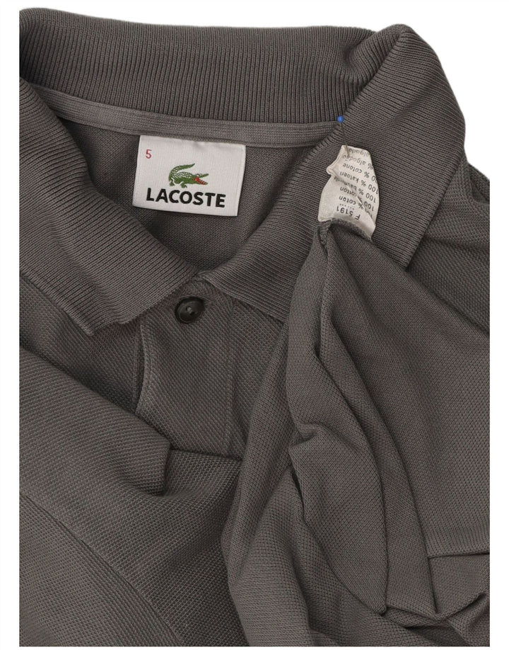 Мужская рубашка-поло Lacoste, размер 5, большая серая, хлопок