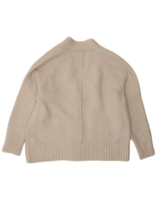 Zara Womens Cardigan Sweater UK 16 Large Beige Acrylic