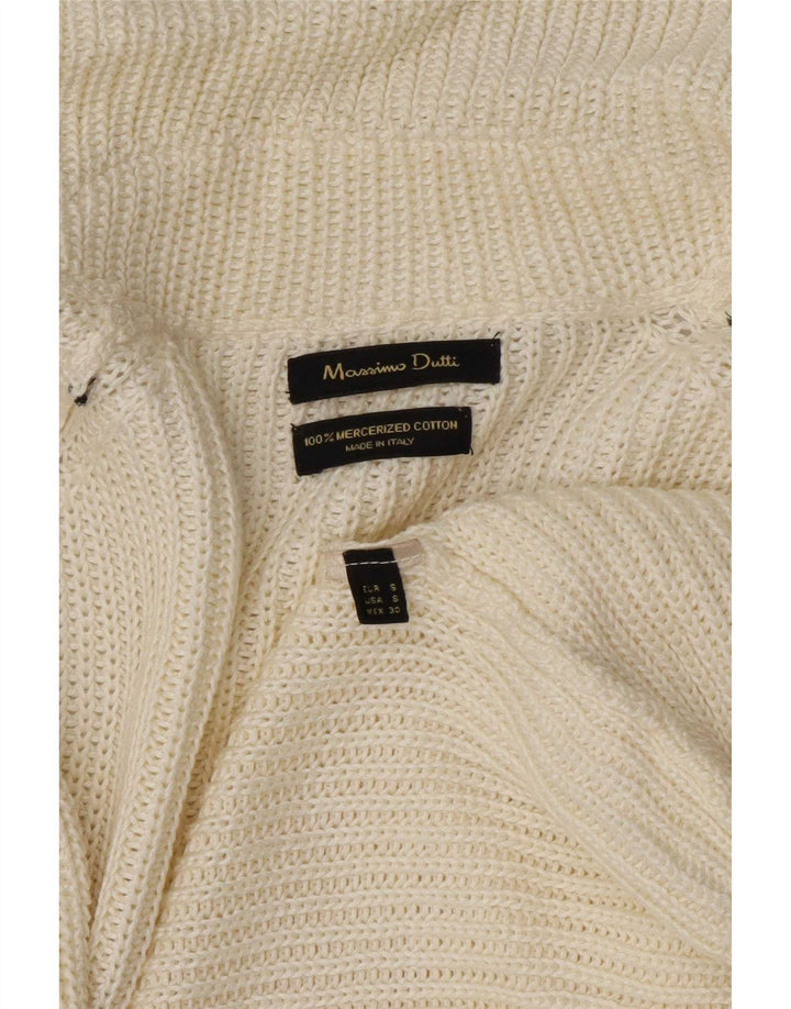 Женский удлиненный открытый кардиган Massimo Dutti UK 10, маленький белый