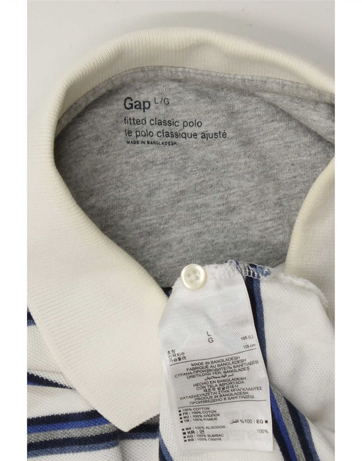 Мужская рубашка поло Gap, хлопок, большая белая полоска