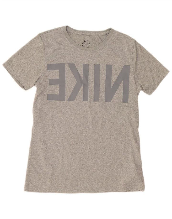 Мужская футболка Nike Dri Fit с графическим рисунком, маленький серый полиэстер
