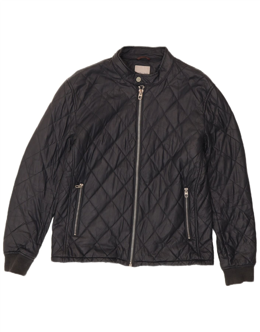 Мужская стеганая куртка Zara UK 42 XL, черный полиэстер