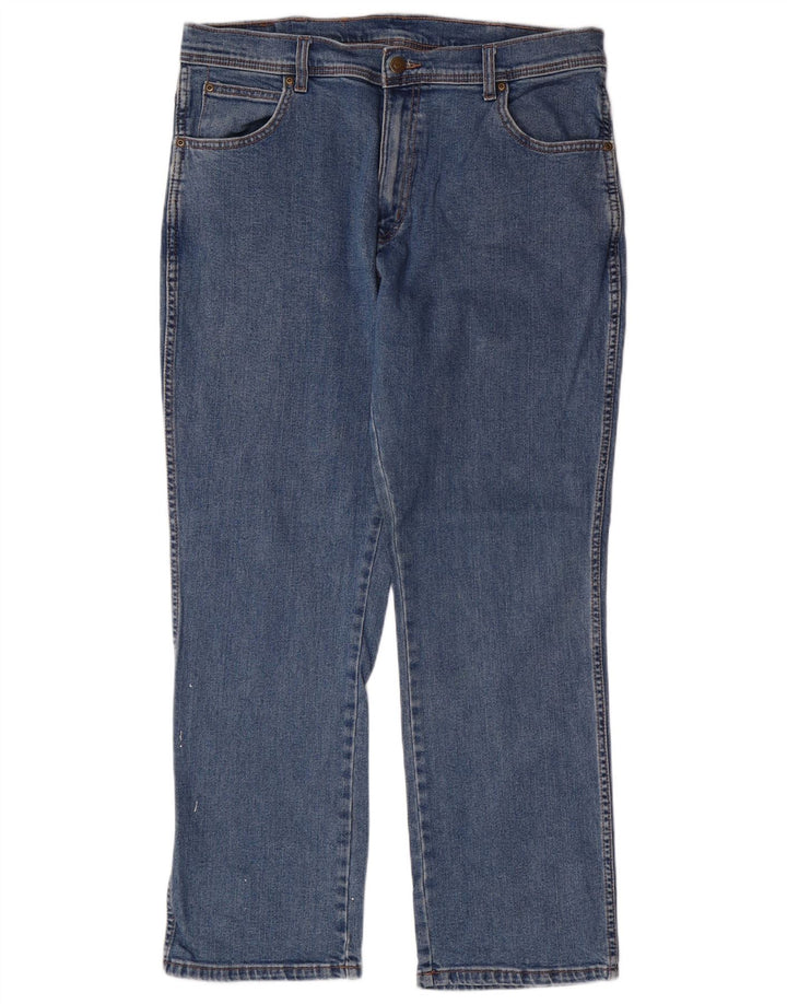 Джинсы мужские прямые WRANGLER W36 L30 синие, хлопок
