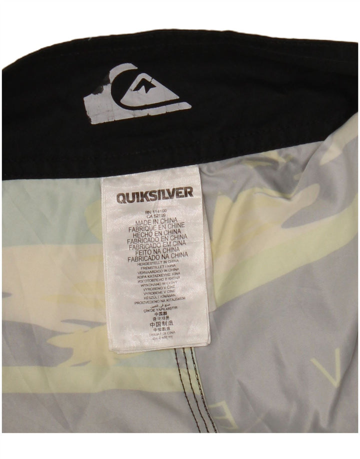 Мужские шорты для плавания Quiksilver с графическим рисунком, полиэстер, большие черные полоски