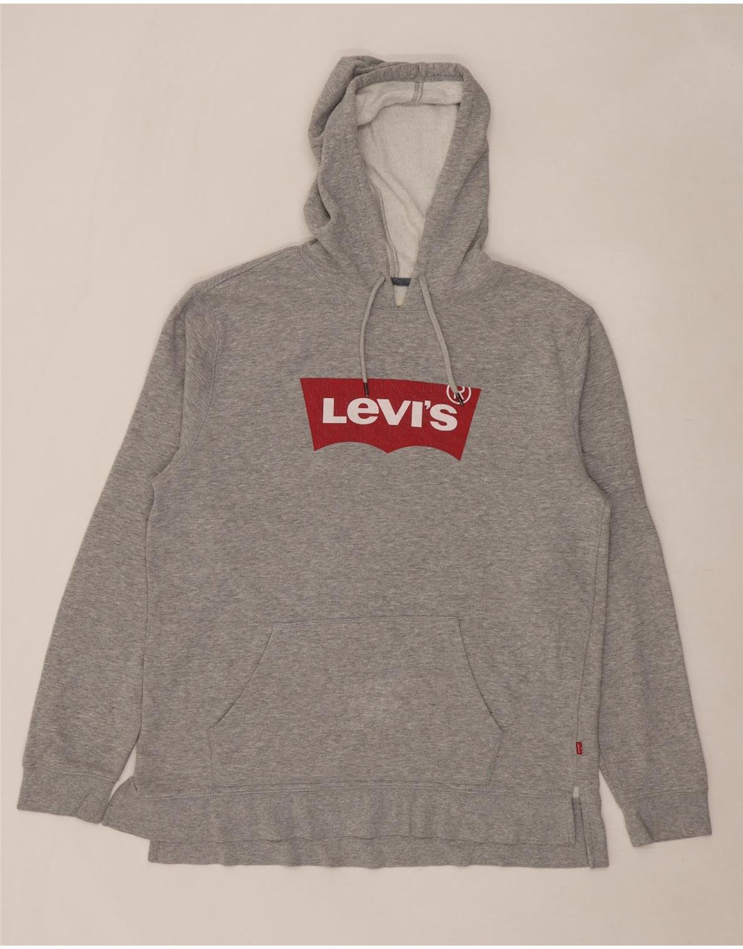 Мужской джемпер с капюшоном с рисунком Levi's, большой серый хлопок с крапинками