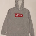 Мужской джемпер с капюшоном с рисунком Levi's, большой серый хлопок с крапинками