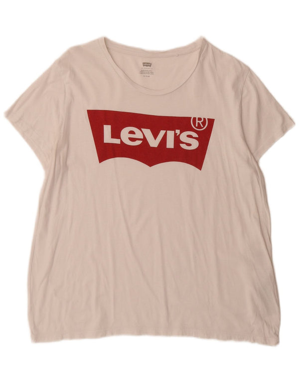 Женская футболка с рисунком Levi's Top UK 18 XL, белый хлопок