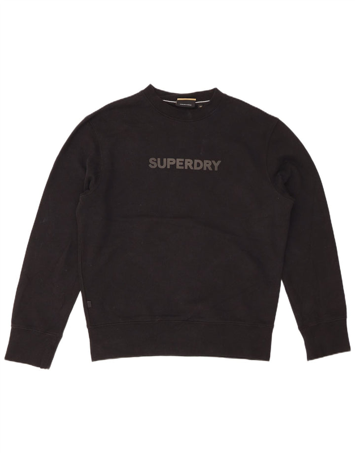 SUPERDRY Мужской свитшот с рисунком, маленький черный хлопковый джемпер