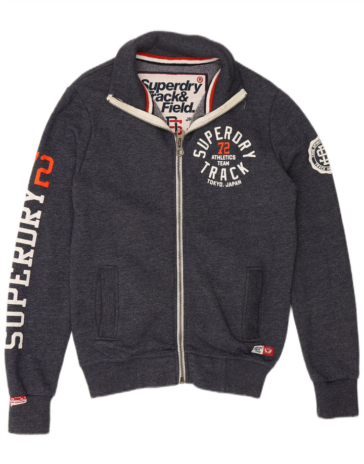 SUPERDRY Мужской спортивный костюм с графическим рисунком, верхняя куртка, маленький темно-синий, хлопок