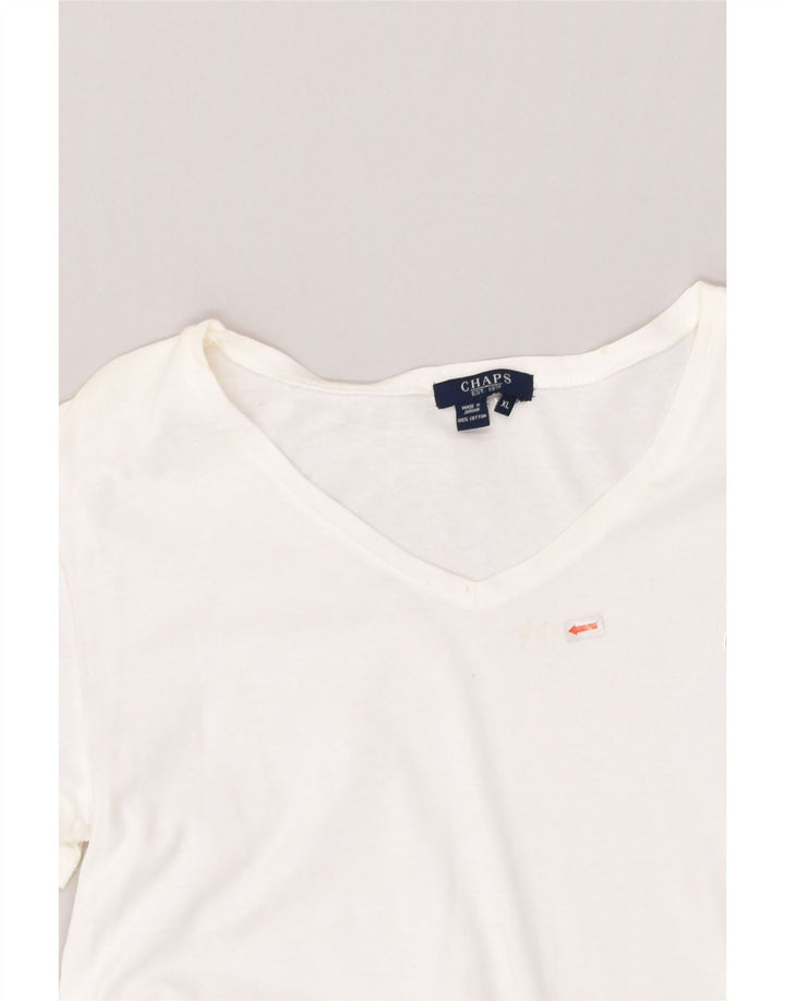 CHAPS Womens T-Shirt Top UK 18 XL White Cotton | Vintage Chaps | Thrift | Second-Hand Chaps | Used Clothing | Messina Hembry 