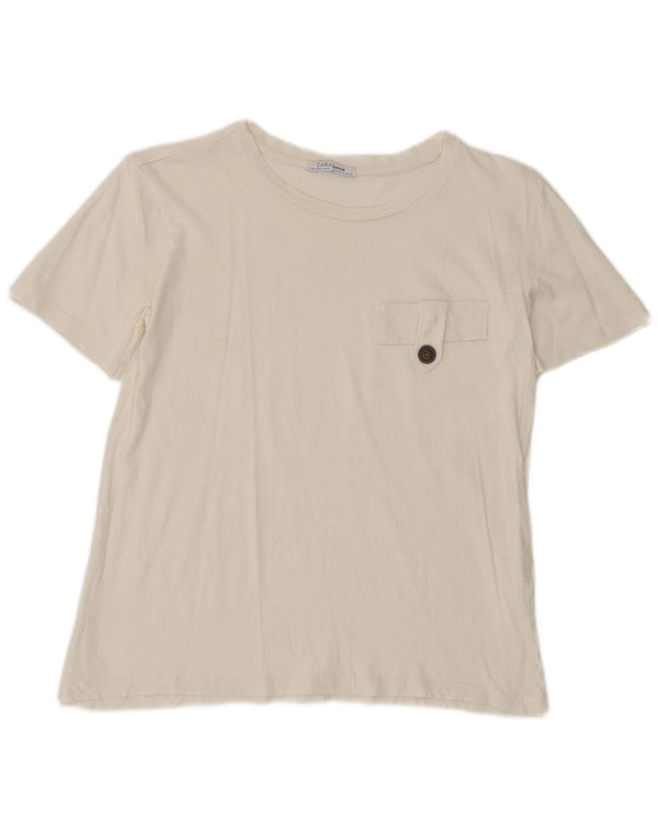 Женская футболка Zara Top UK 10, маленькая белая