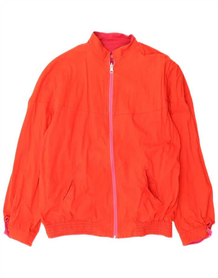 Винтажный женский двусторонний бомбер UK 12, средний розовый с геометрическим узором