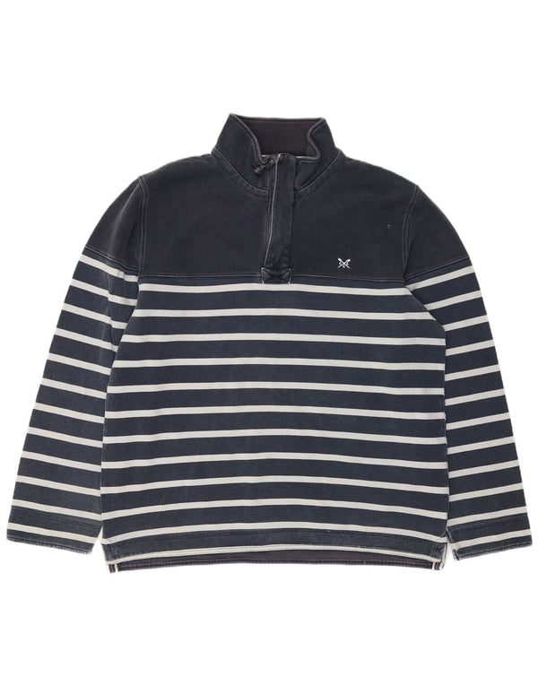 Мужская толстовка с воротником на молнии, джемпер 2XL, темно-синий полосатый хлопок, ОДЕЖДА ДЛЯ ЭКИПАЖА