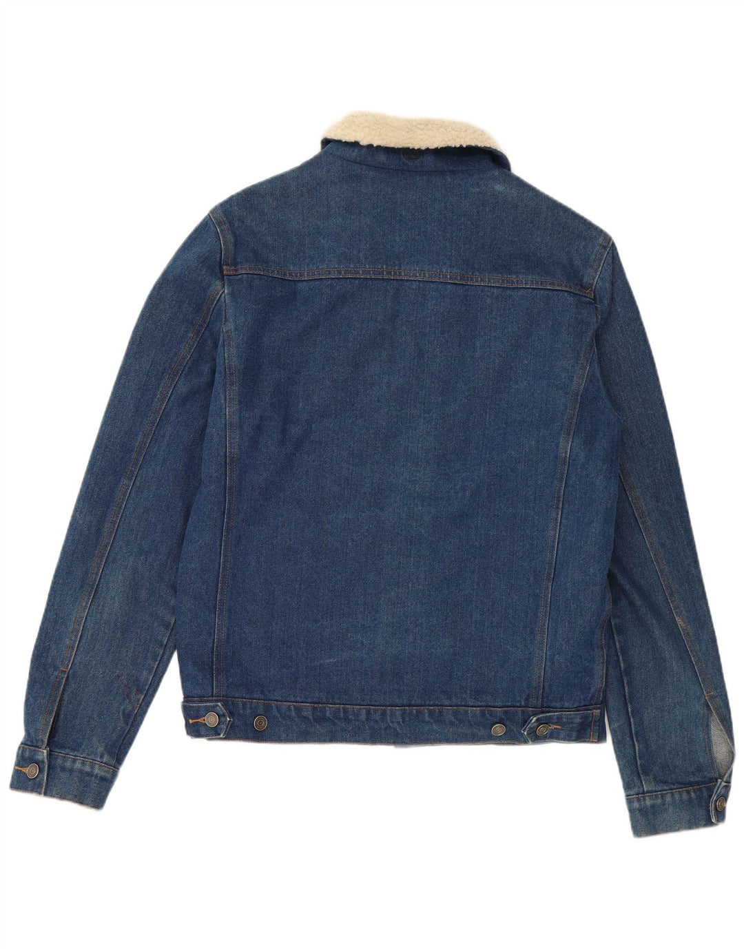 BLAKELY Mens Denim Sherpa Jacket UK 40 Large Blue Cotton