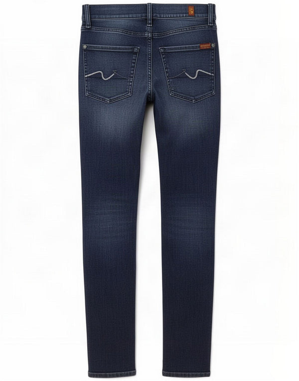 7 For All Mankind Женские потертые узкие джинсы W26 L30, синий хлопок
