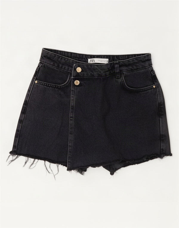 Женские джинсовые шорты с высокой талией Zara Medium W28 Серые